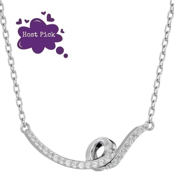 Swirly bar diamond necklace - Picture 1 of 6